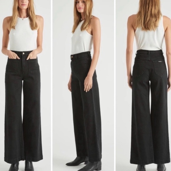 ROLLA'S Denim - Rolla’s Sailor High Rise Wide Leg Jeans in Black - Size 25